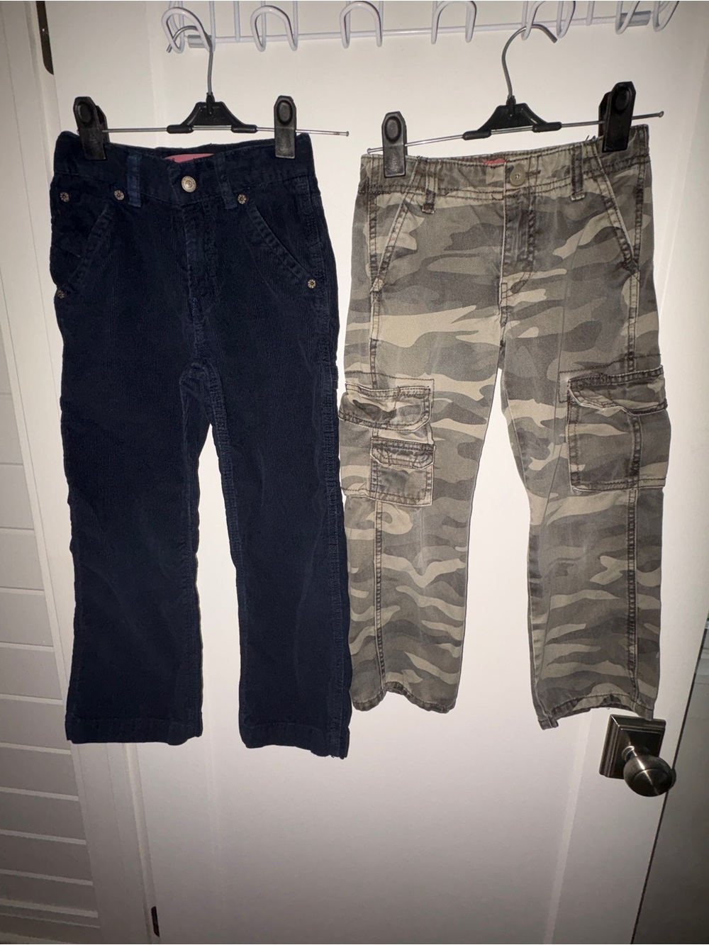 Levi's 549 relaxed straight camo cargo pants & corduroy carpenter 6, 7 NWOT EUC